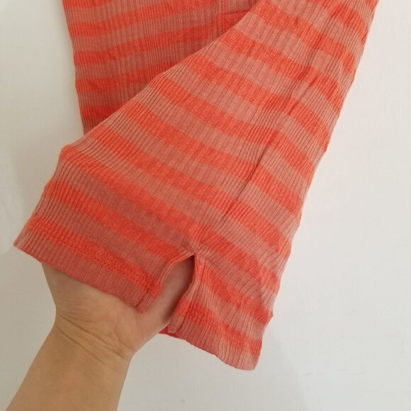 Free People Button Front Stripe Short Sleeve Top S - Picture 7 of 10